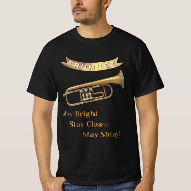 Trumpet Player Funny Humor Musical Instrument T-Shirt (Front)