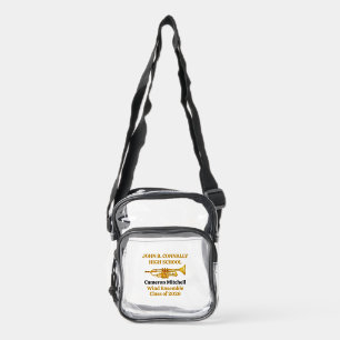 Trumpet Player High School Band Customizable Clear Crossbody Bag