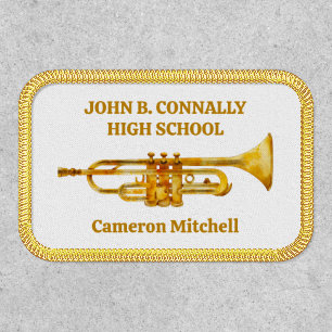Trumpet Player High School Band Gold Personalized Patch