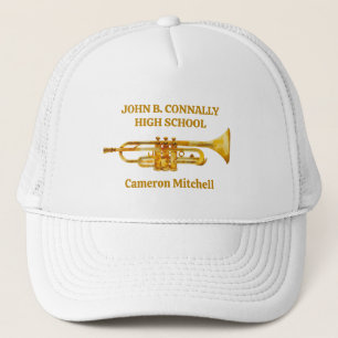 Trumpet Player High School Band Gold Personalized Trucker Hat