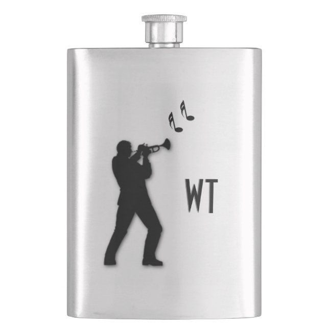Trumpet Player Hip Flask (Front)