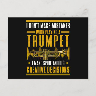 Trumpet Player Humor Jazz Music Postcard