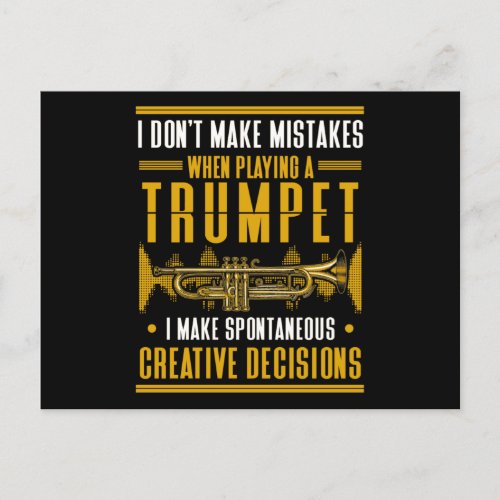 Trumpet Player Humor Jazz Music Postcard