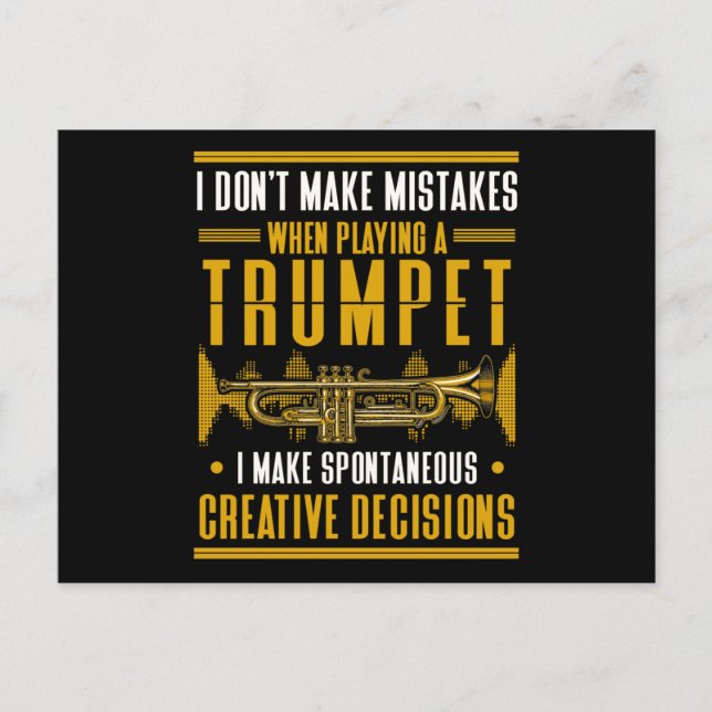 Trumpet Player Humor Jazz Music Postcard (Front)
