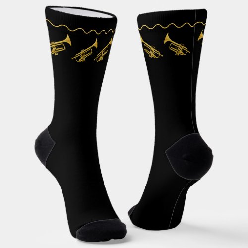 Trumpet Player Jazz Brass Band Instrument Socks