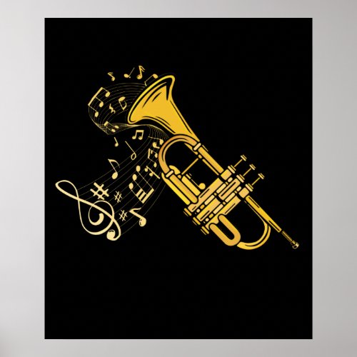 Trumpet Player Jazz Music Gift Big Band Trumpet Poster