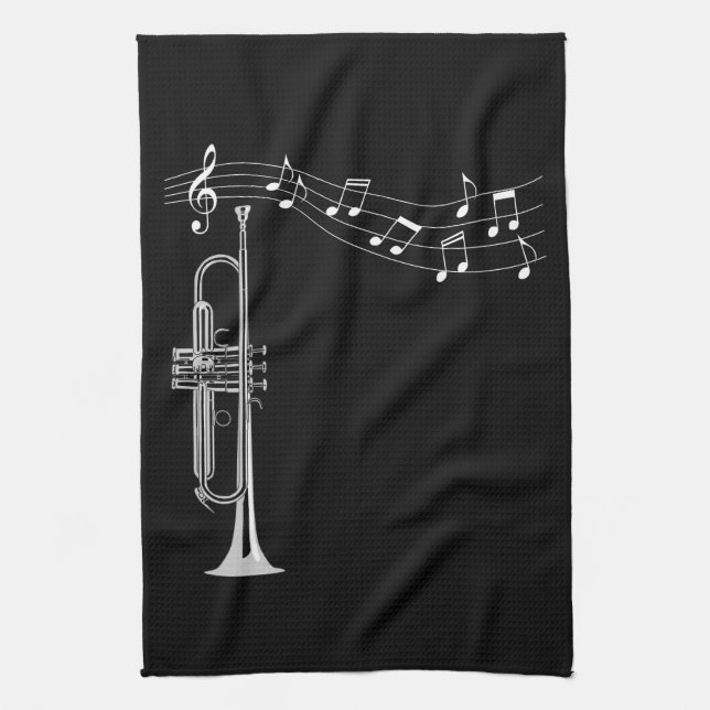Trumpet Player Kitchen Towel (Vertical)