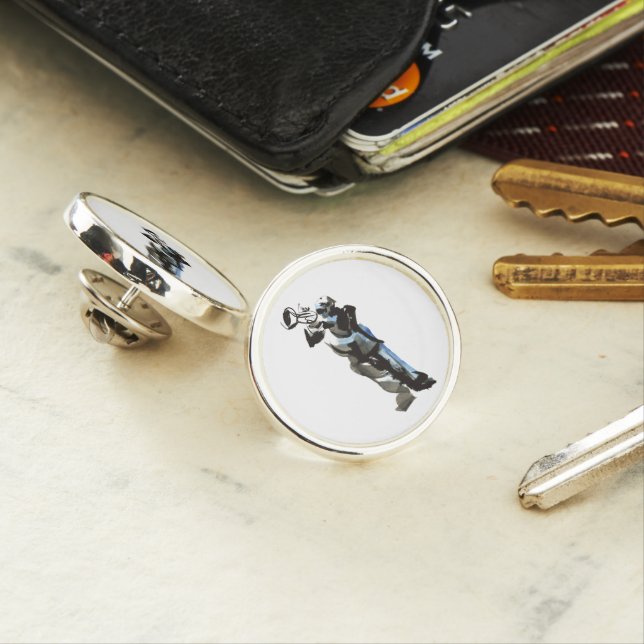 Trumpet Player Lapel Pin (In Situ)