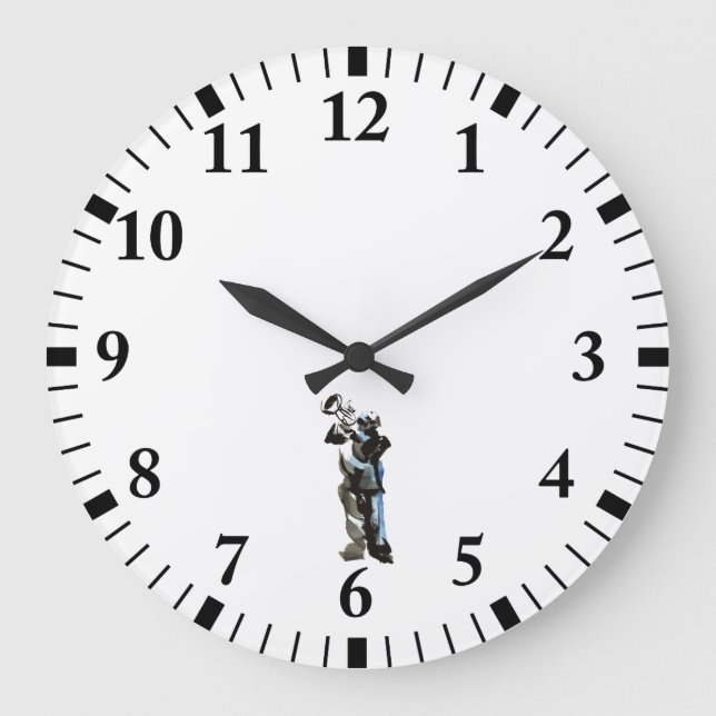 Trumpet Player Large Clock (Front)