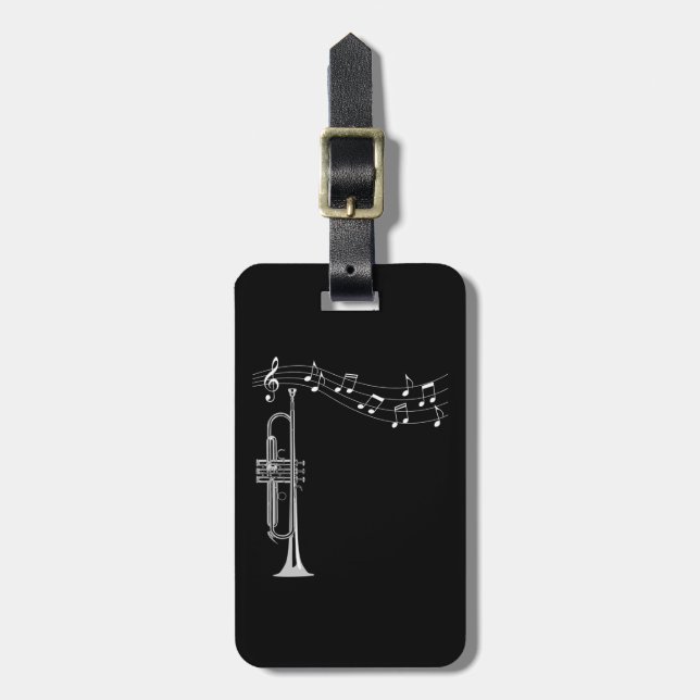 Trumpet Player Luggage Tag (Front Vertical)