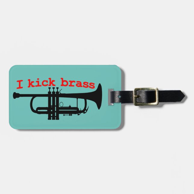 Trumpet Player Luggage Tag (Front Horizontal)
