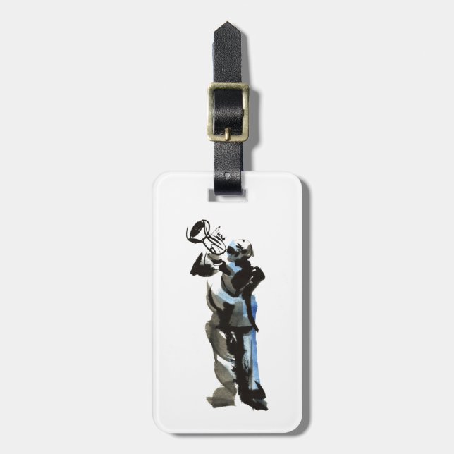 Trumpet Player Luggage Tag (Front Vertical)