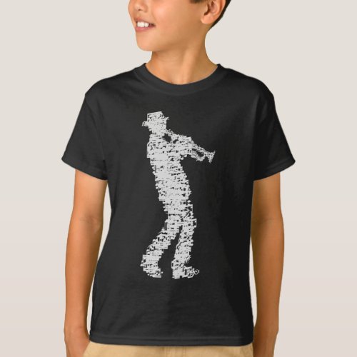 trumpet player made of notes T_Shirt
