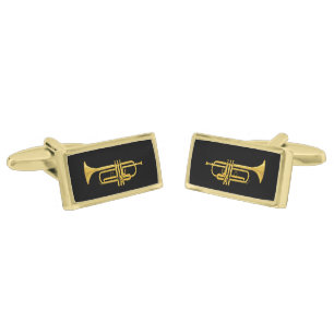 Trumpet Player Marching Band Brass Instrument Jazz Cufflinks