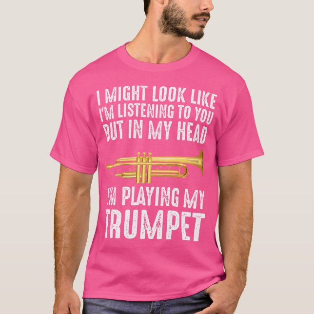 Trumpet Player Marching Band Men Women Funny Trump T-Shirt (Front)