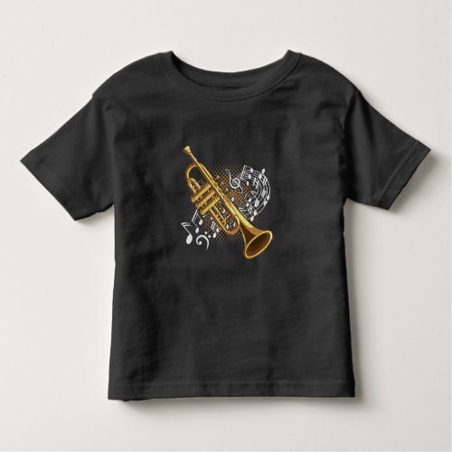 Trumpet Player Musical Notes Jazz Music Art Toddler T_shirt