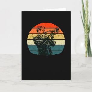 Trumpet Player Musician Blaskapelle Jazz Retro Card