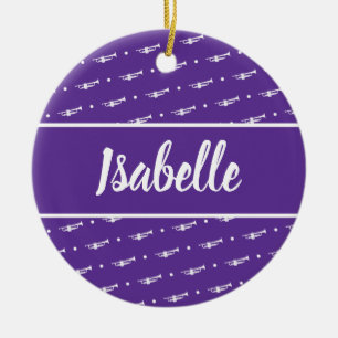 Trumpet Player Musician Gift Custom Personalized Ceramic Ornament