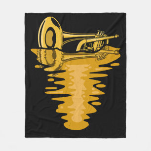 Trumpet Player Musician Marching Band Trumpeter Fleece Blanket