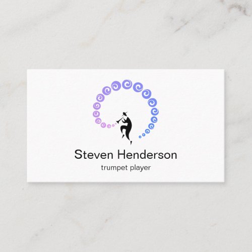 Trumpet Player Musician Minimalist Business Card