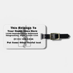 trumpet player outline park n blow black.png luggage tag