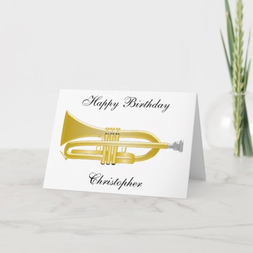 Trumpet Player Personalised Birthday Card