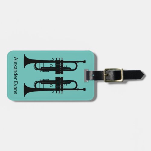 Trumpet Player Personalize Luggage Tag