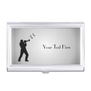 Trumpet Player Personalized Business Card Case