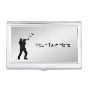 Trumpet Player Personalized Business Card Holder