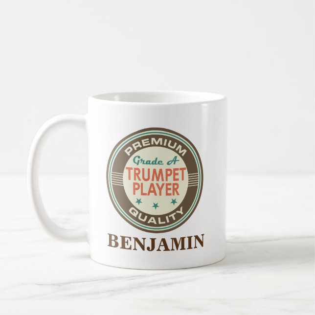 Trumpet Player Personalized Office Mug Gift (Left)