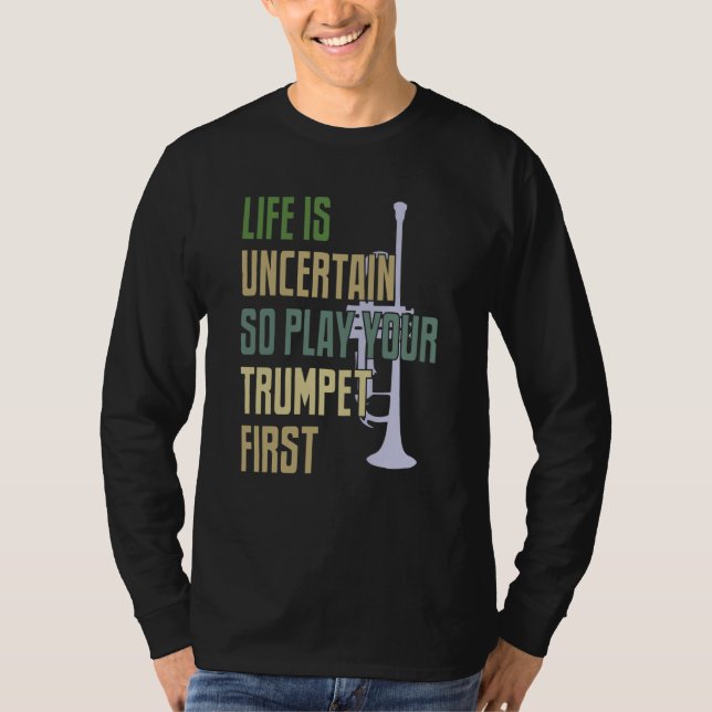 Trumpet Player Retro Style T-Shirt (Front)