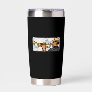 Trumpet Player Retro Trumpet Jazz Music Insulated Tumbler