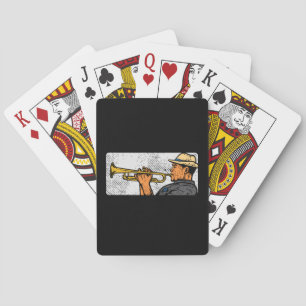 Trumpet Player Retro Trumpet Jazz Music Poker Cards