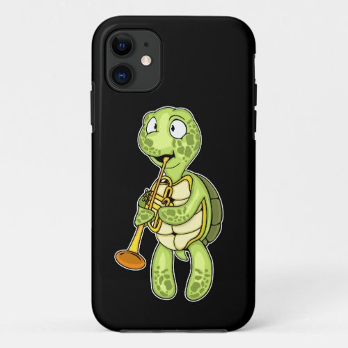 Trumpet Player Sea Turtle Gift Kids Trumpet iPhone 11 Case
