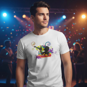 Trumpet Player Silhouette Retro Psychedelic Music T-Shirt