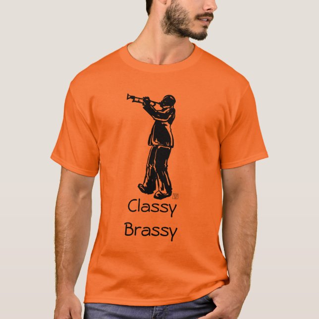 Trumpet Player Silhouette T-Shirt (Front)
