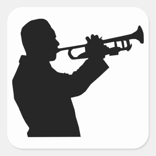 Trumpet Player Square Sticker