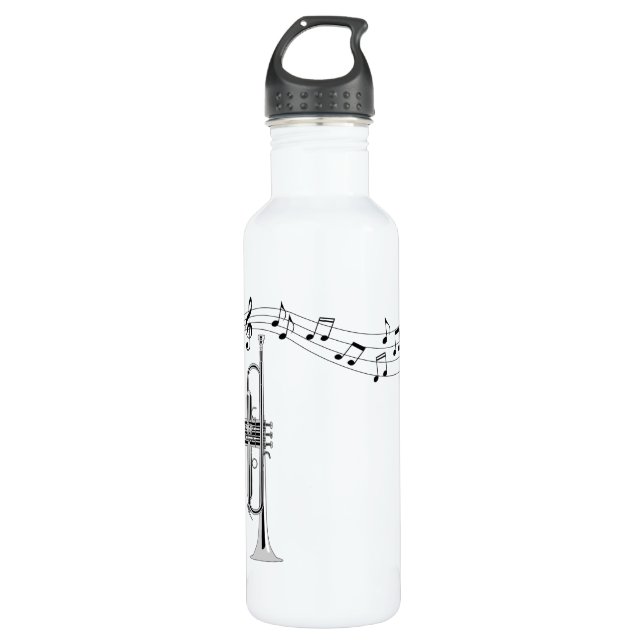 Trumpet Player Stainless Steel Water Bottle (Front)