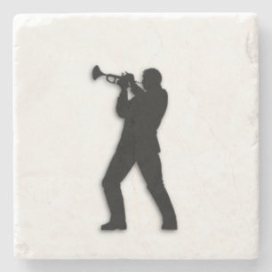Trumpet Player Stone Coaster