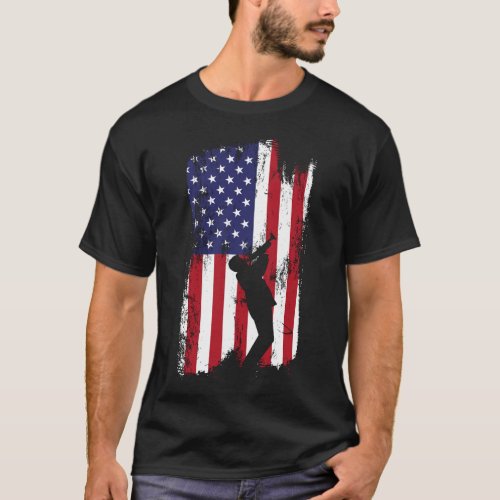 Trumpet Player Trumpet American Flag American Flag T_Shirt