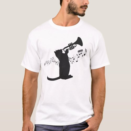 Trumpet Player Trumpet Cat Cat T_Shirt