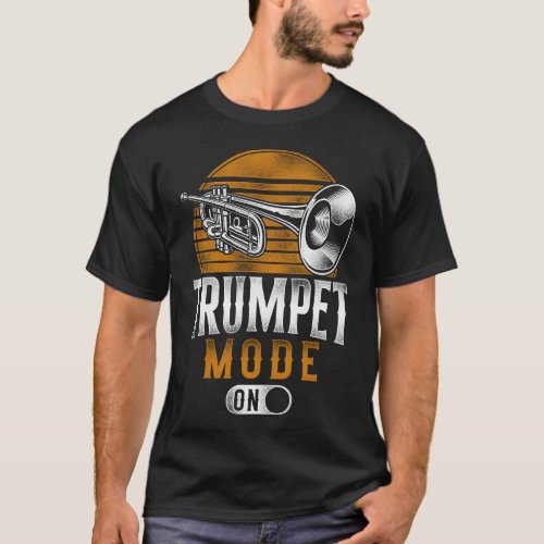 Trumpet Player Trumpet Mode On Vintage Retro T_Shirt