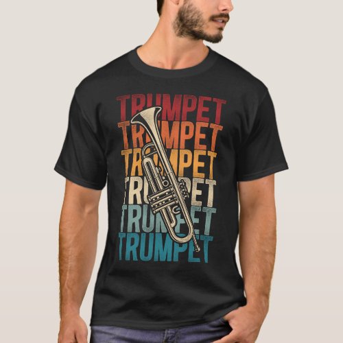 Trumpet Player Trumpet Retro Vintage T_Shirt