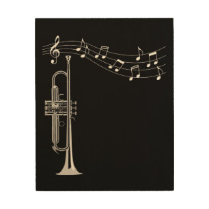 Trumpet Player Wood Wall Art