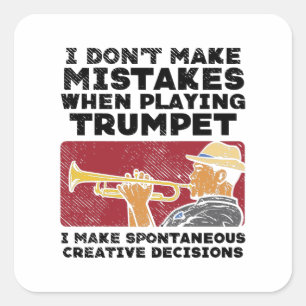 Trumpet - Playing A Trumpet Square Sticker