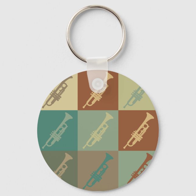 Trumpet Pop Art Keychain (Front)