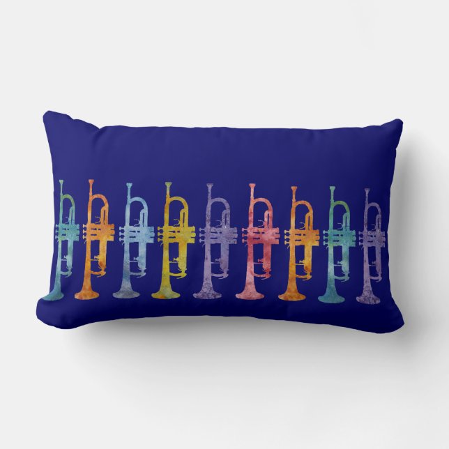 Trumpet Rainbow Lumbar Pillow (Front)