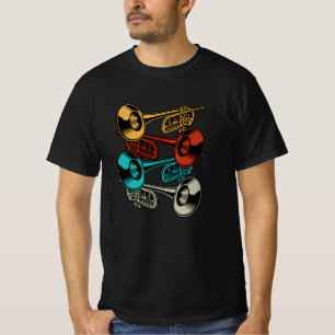 Trumpet Retro Instrument Band Musicians T-Shirt