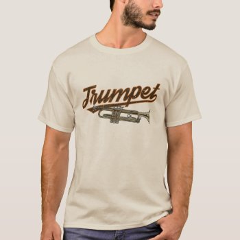 Trumpet Retro T-shirt by OffRecord at Zazzle