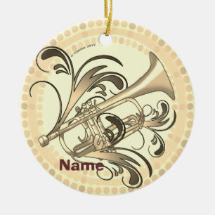 Trumpet Rhythm Ceramic Ornament